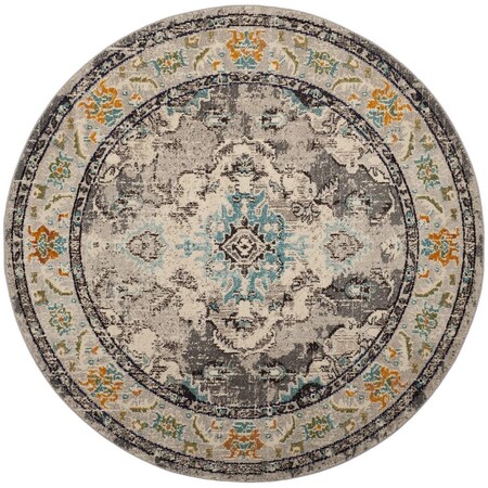 Safavieh Monaco Round Area Rug, Grey and Light Blue - 6 ft.-7 in. x 6 ft.-7 in. MNC243G-7R